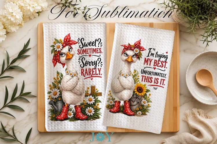 Sarcastic Kitchen Towel Sublimation Design PNG example image 1