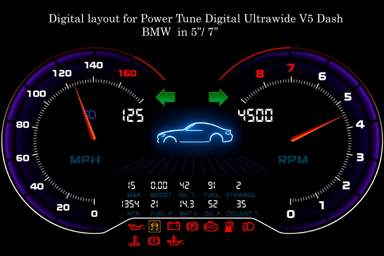 Digital Layout for Power Tune Digital Ultrawide V5 Dash