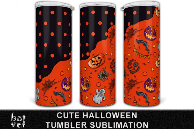 Cute Halloween Tumbler Wrap PNG | Creepy Cute Tumbler Design