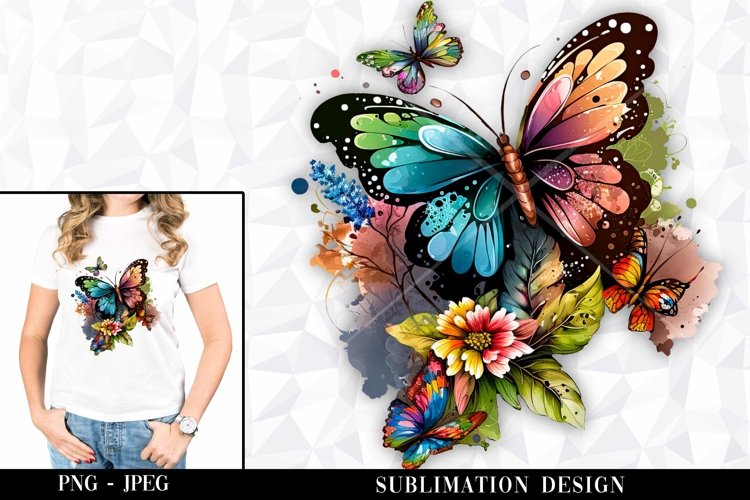 BUTTERFLY CLIPART PNG SUBLIMATION DESIGN