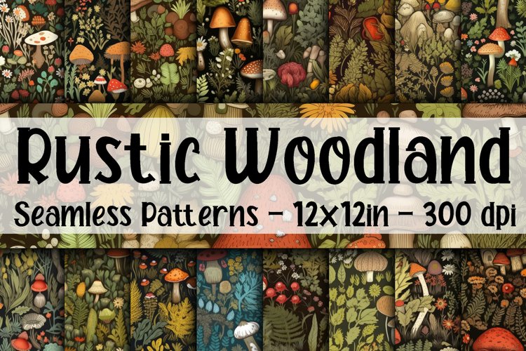 Rustic Woodland Digital Papers - Seamless Patterns example image 1