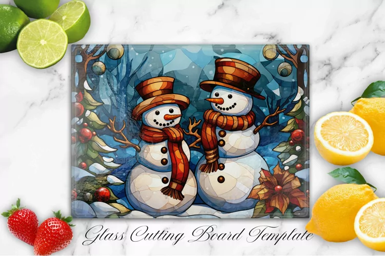 CHRISTMAS STAINED GLASS CUTTING BOARD DESIGN