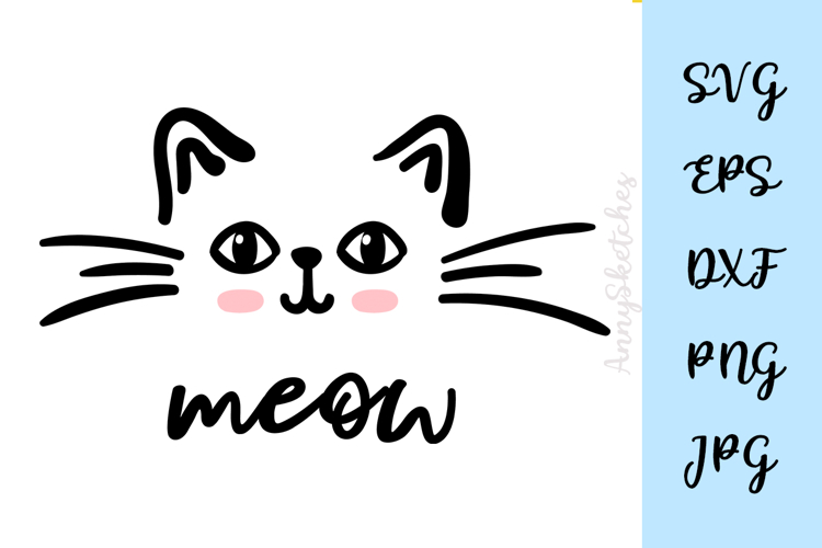 Cat Face SVG Cute Kitty Clipart for Cricut & Crafts SVG, PNG