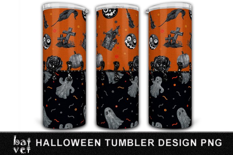 Halloween Tumbler Wrap PNG | Creepy Cute Design