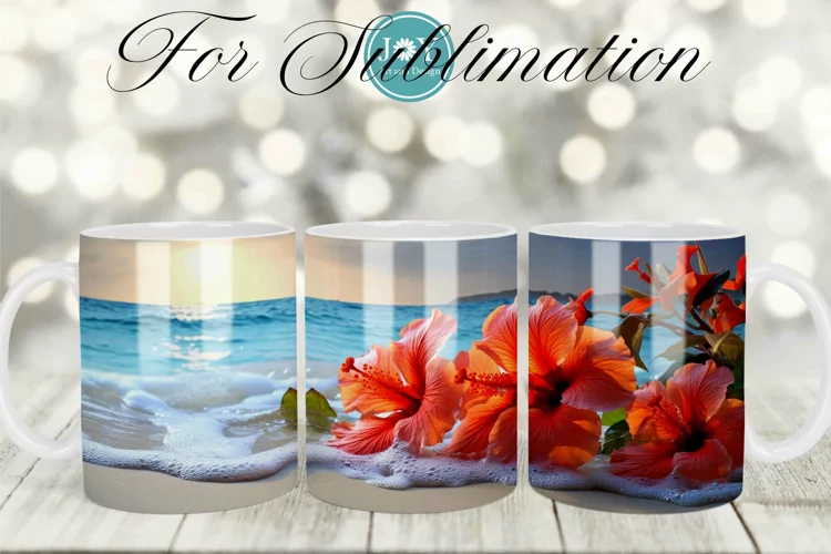 SUMMER 11oz 12oz 15oz COFFEE MUG SUBLIMATION WRAP TEMPLATE