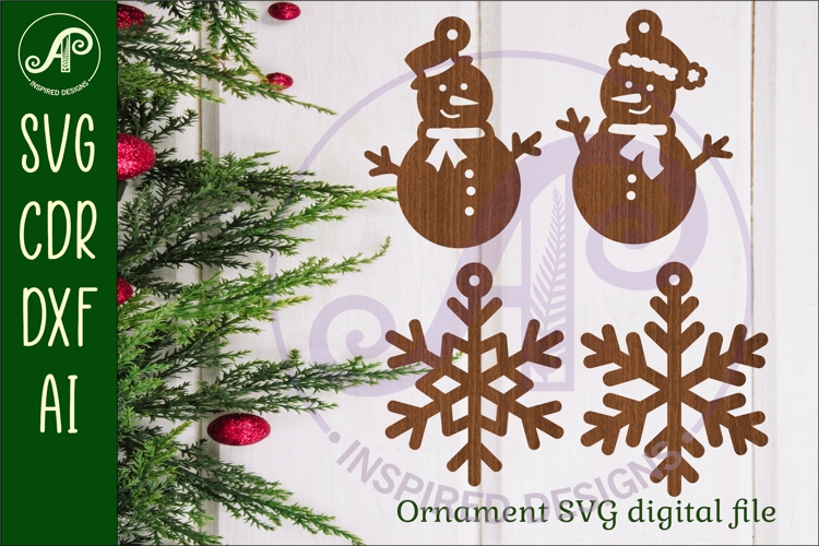 Christmas shape ornaments laser cut outs SVG file 2