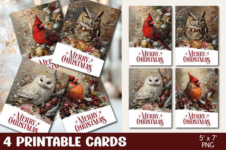 Printable Christmas Cards, Christmas Greeting Cards example image 1