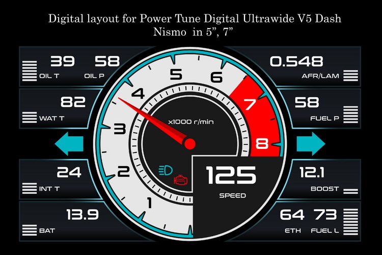 Digital Layout for Power Tune Digital Ultrawide V5 Dash