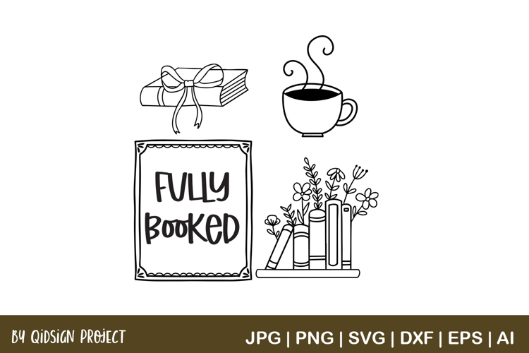 Fully Booked SVG Book Lover Reading Design