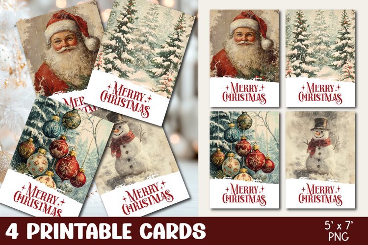 Printable Christmas Cards, Christmas Greeting Cards example image 1