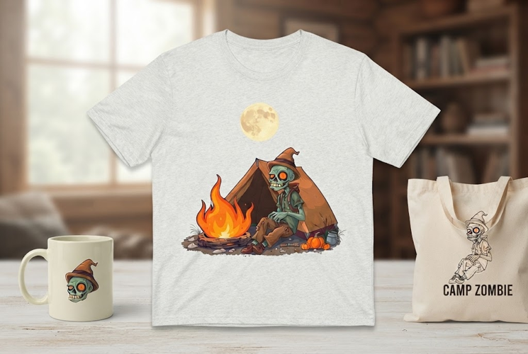 Spooky Zombie Camping Halloween Design