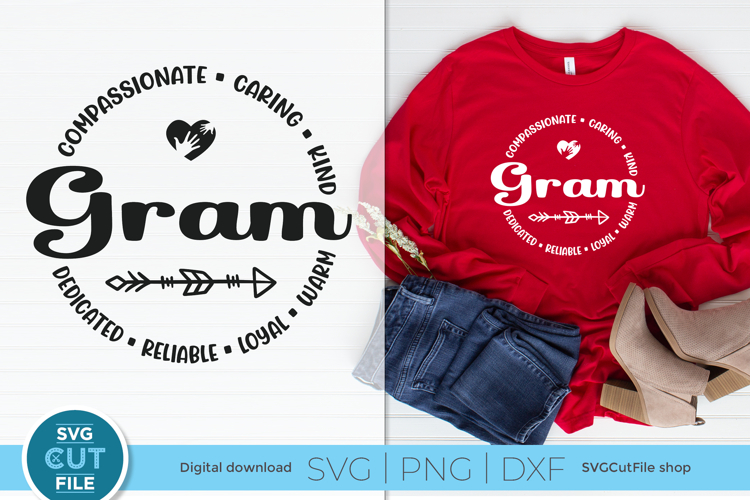 Gram svg - a Gram heart grandma svg for crafters