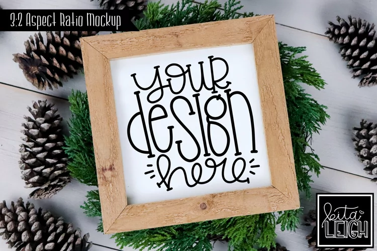 Square Sign Fall and Christmas Mockup | Stylized Photo