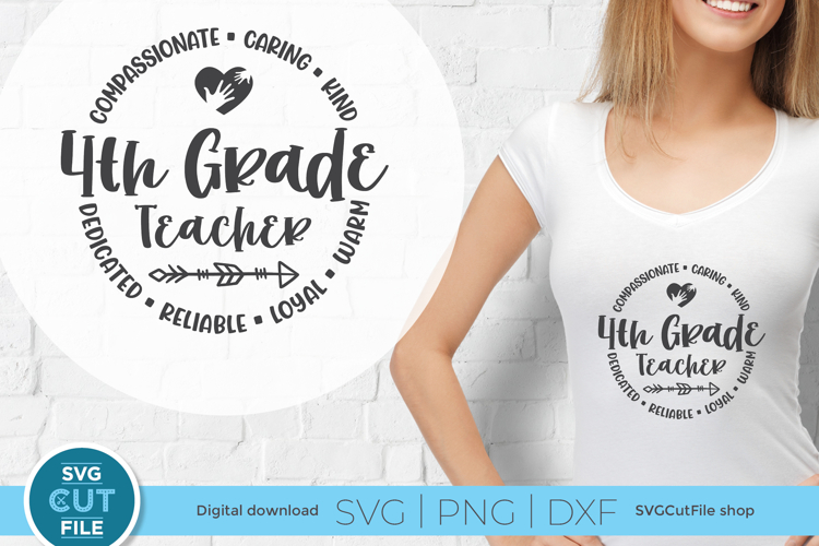 4th grade teacher svg - a fourth grade teacher unisex design