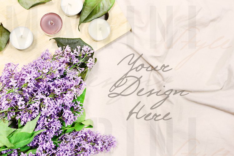 Feminine Desktop Mockup, Floral vintage stock photo 746