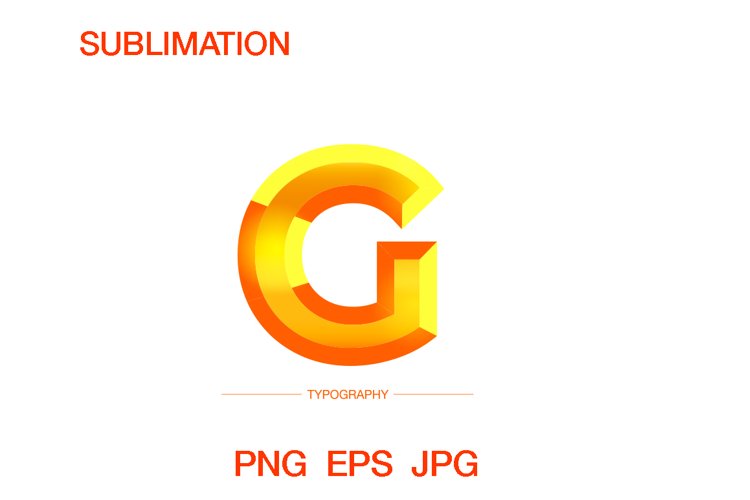 Vector 3D letter bold Sunshine style typography digital example image 1