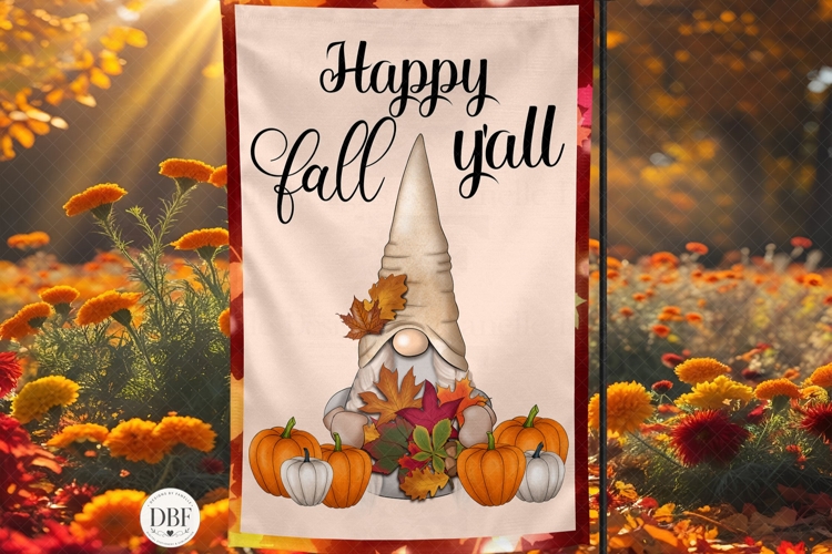 Happy Fall Yall Garden Flag, Sublimation Design, PNG