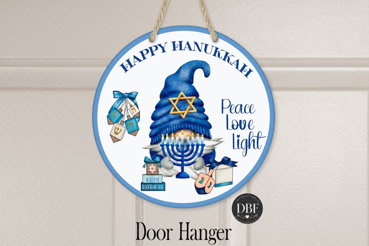 Happy Hanukkah Door Hanger, Sublimation Design, PNG