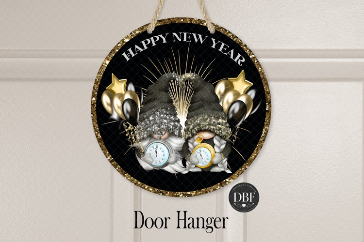 Happy New Year Door Hanger, Sublimation Design, PNG