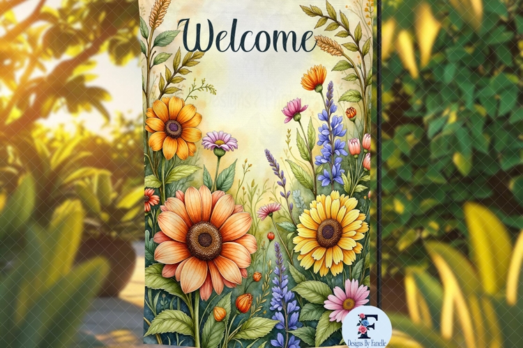 Welcome Garden Flag, Sublimation Design