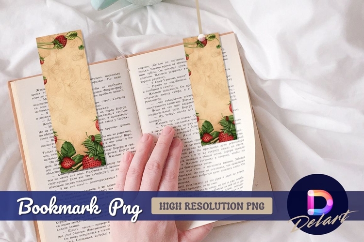 Strawberry vintage Bookmark PNG