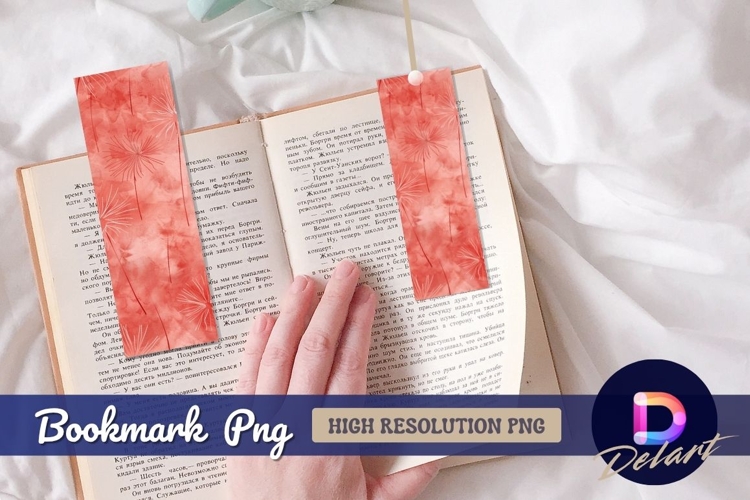 Coral watercolor floral design Bookmark PNG