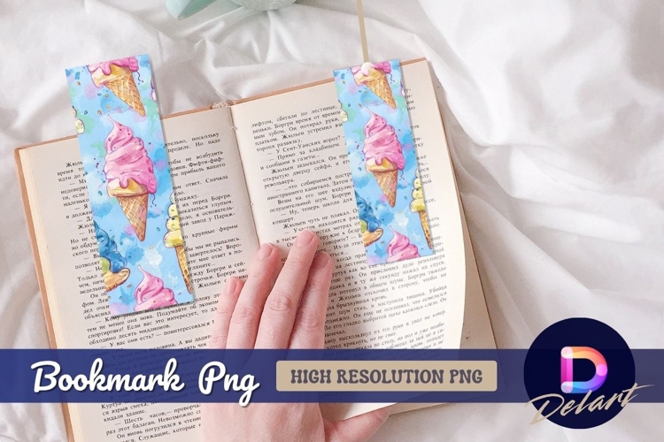 Watercolor ice cream cones Bookmark PNG
