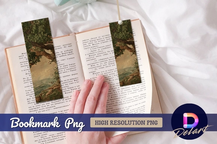 Antique tree and landscape Bookmark PNG