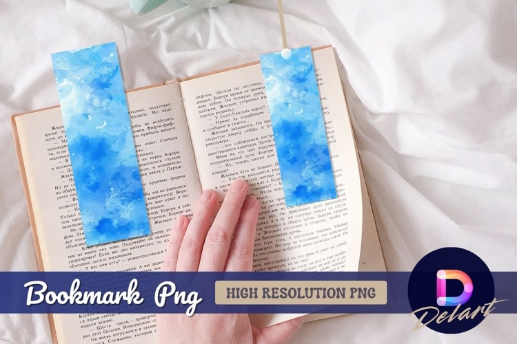 Blue watercolor texture abstract Bookmark PNG