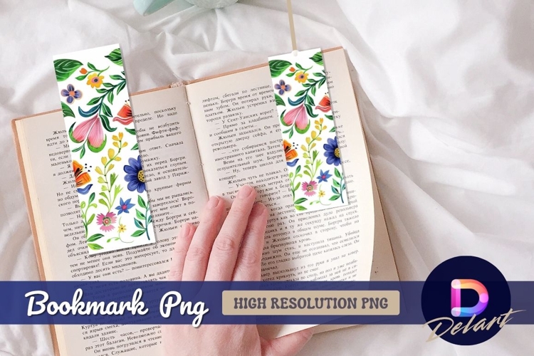 Watercolor floral bookmark png elegant Bookmark PNG