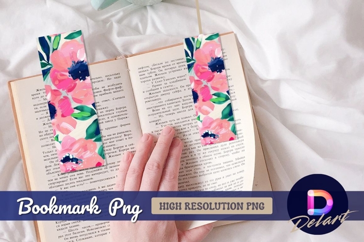 Pink floral abstract Bookmark PNG