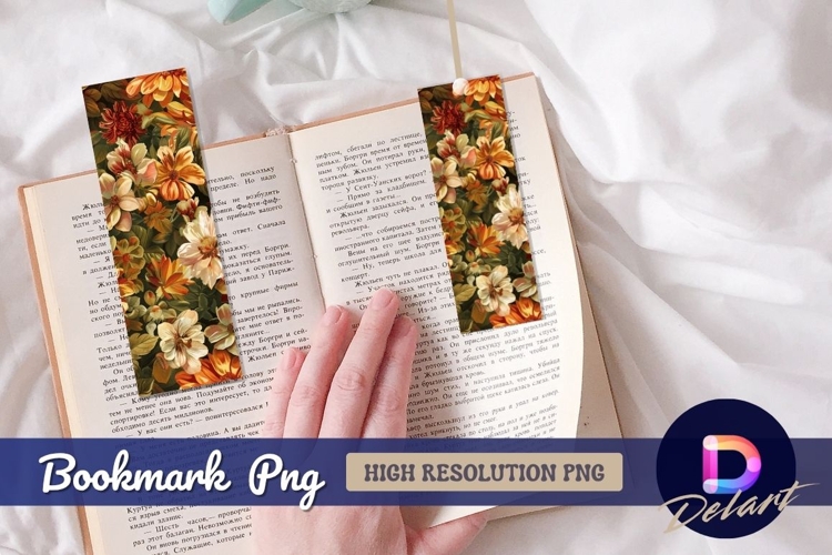 Floral elegance vintage style flowers Bookmark PNG