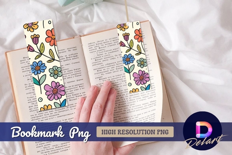 Colorful retro floral pattern Bookmark PNG