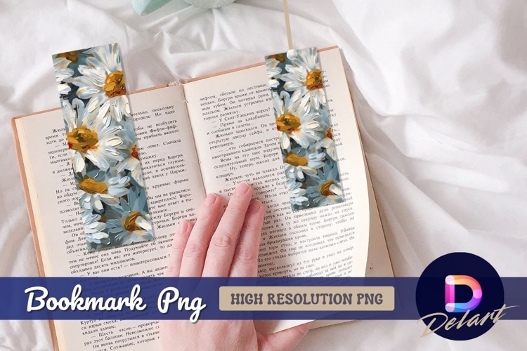 Daisy painting texture art Bookmark PNG
