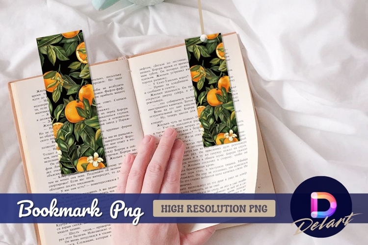 Oranges leaves and flowers Bookmark PNG