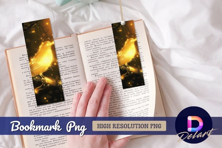 Golden bird with glowing Bookmark PNG