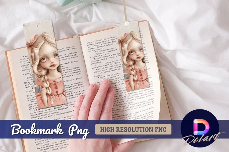 Whimsical blonde haired doll Bookmark PNG
