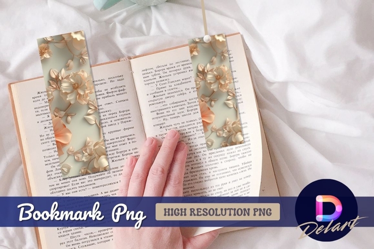 Elegant floral 3d art background for Bookmark PNG
