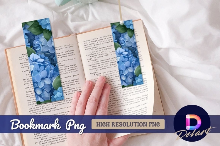 Blue hydrangea blossom floral Bookmark PNG
