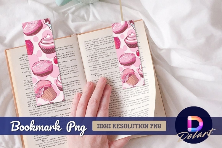 Pink cupcakes and strawberry delightful Bookmark PNG