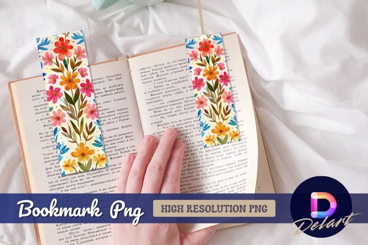 Watercolor floral pattern Bookmark PNG