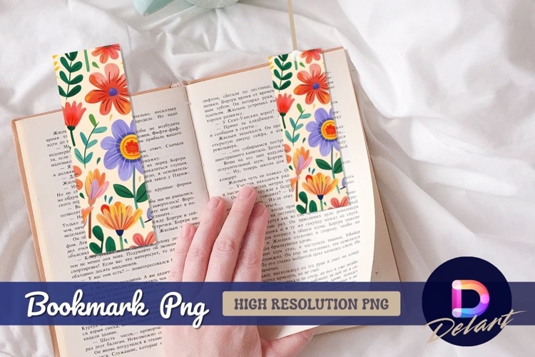 Floral pattern background with colorful flowers Bookmark PNG