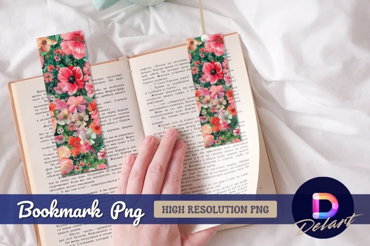 Floral pattern design watercolor style Bookmark PNG