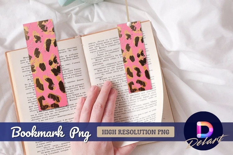 Pink gold leopard print Bookmark PNG