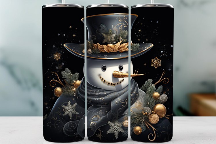 Christmas Tumbler Wrap, Snowman Sublimation