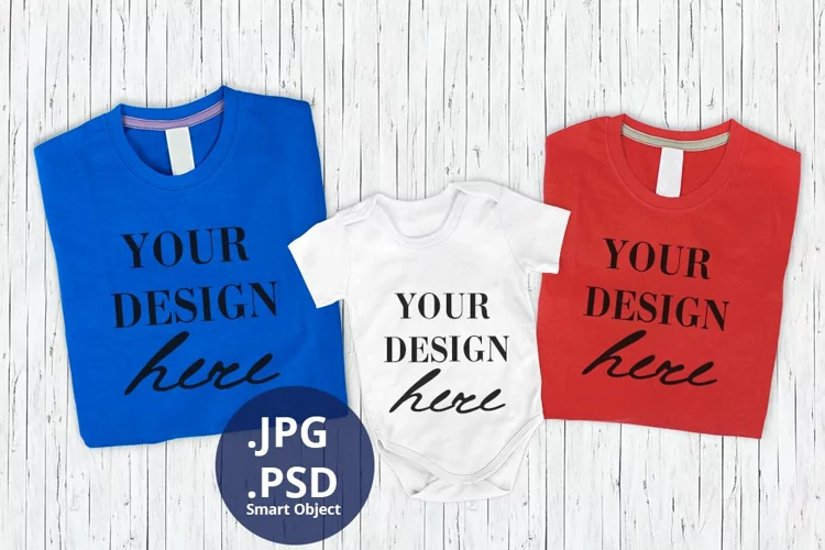 Patriotic T-shirts Baby Bodysuit Mockup, 4th of July mockup