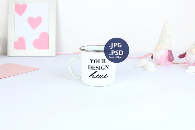 Camping Mug Valentines day Mockup, PSD Mockup JPG