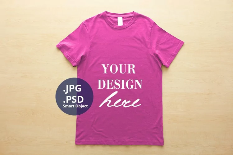 Berry Color Unisex Man Large Size T-shirt Mockup, PSD Mockup