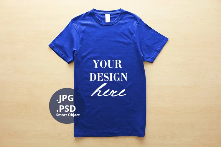 True Royal T-shirt for Man Unisex Slim Fit Mockup, PSD Mock