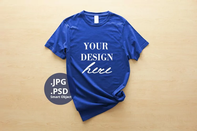 True Royal T-shirt for Woman Mockup, PSD Mockup JPG